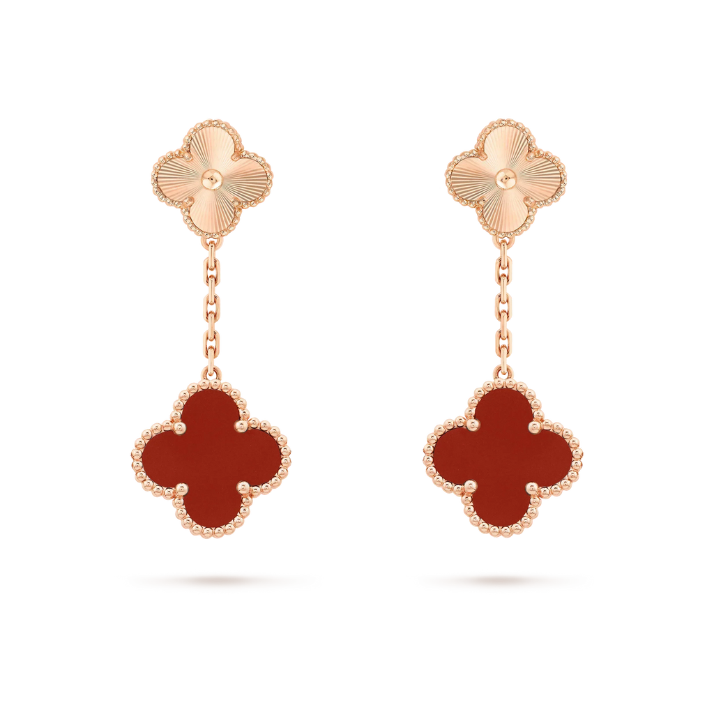 ¡®Loco¡¯CLOVER 2 MOTIF  LASER CARNELIAN EARRINGS