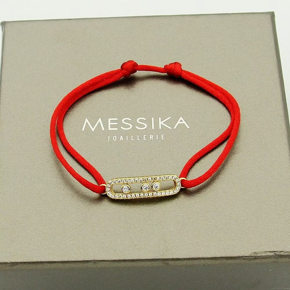 [Loco]Messika Care(s) pink cord pavé bracelet