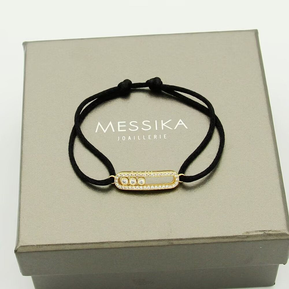 [Loco]Messika Care(s) pink cord pavé bracelet