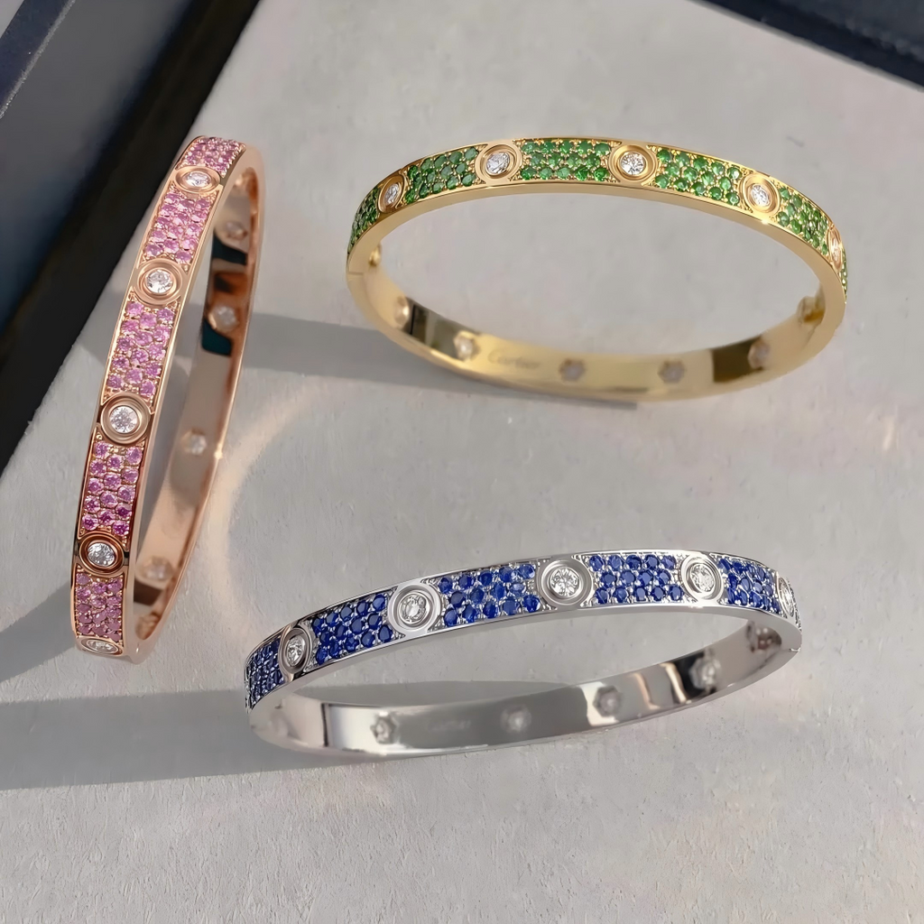 [Loco JURI]2026 PAVE GEMSTONE LOVE BRACELET 6.1MM 10 DIAMONDS