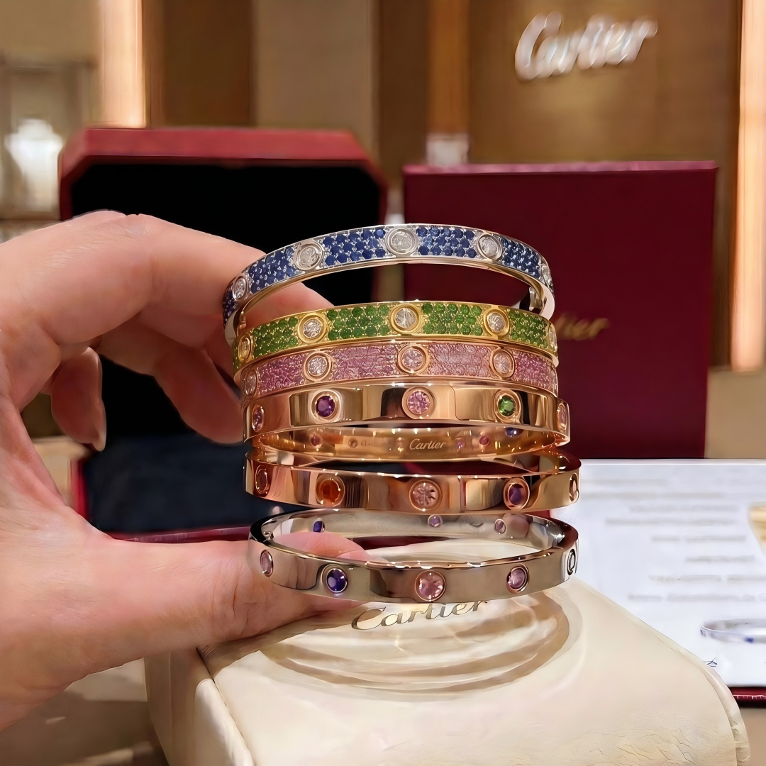 [Loco JURI]2026 PAVE GEMSTONE LOVE BRACELET 6.1MM 10 DIAMONDS