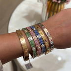 [Loco JURI]2026 PAVE GEMSTONE LOVE BRACELET 6.1MM 10 DIAMONDS