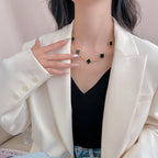 ¡®Loco¡¯CLOVER 10 MOTIFS ONYX NECKLACE