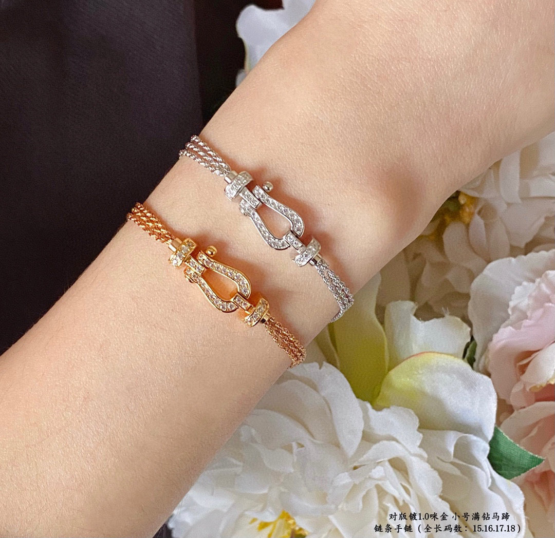 ¡®Loco¡¯FORCE SMALL HORSESHOE  DIAMOND CHAIN ROPE BRACELET
