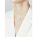 ¡®Loco¡¯CLOVER 15MM BLUE CHALCEDONY NECKLACE SILVER