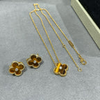 ¡®Loco¡¯CLOVER 15MM DIAMOND AND YELLOW TIGER'S EYE AGATE necklace