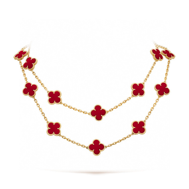 ¡®Loco¡¯CLOVER 20 MOTIFS CARNELIAN NECKLACE