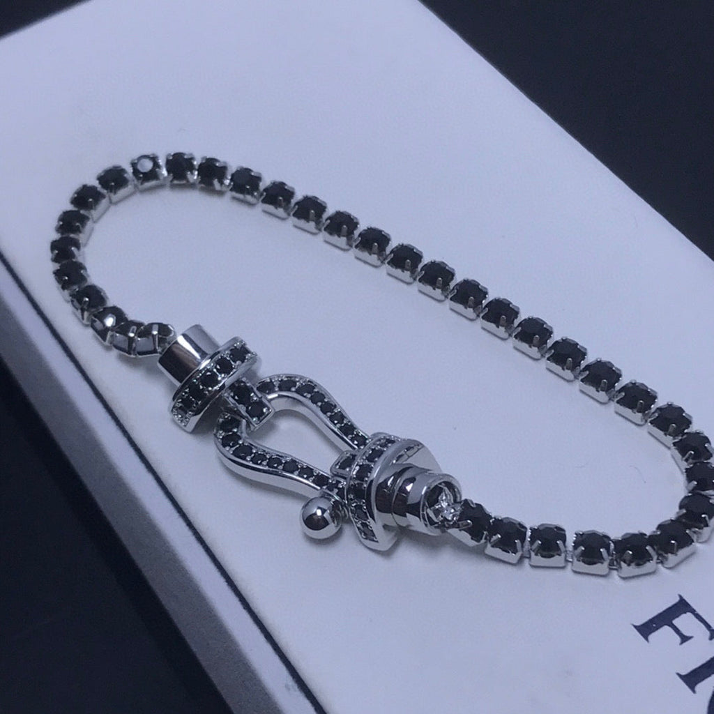 ¡®Loco¡¯FORCE  LARGE HORSESHOE FULL DIAMOND TENNIS BRACELET