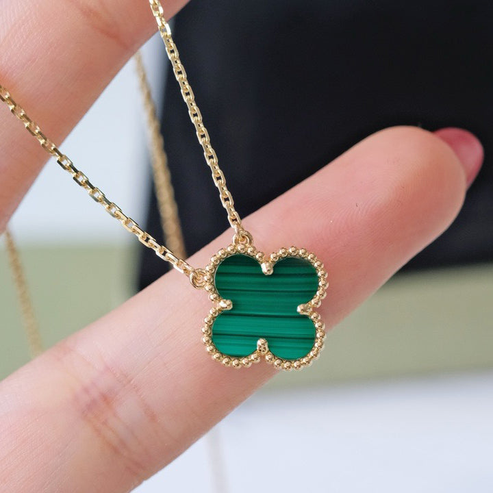 ¡®Loco¡¯CLOVER 15MM MALACHITE SINGLE FLOWER  NECKLACE