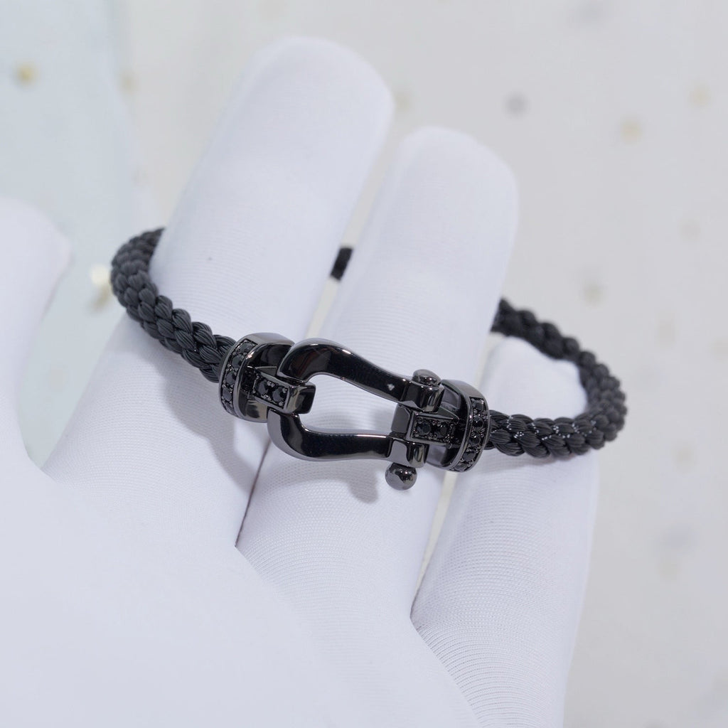 ¡®Loco¡¯FORCE LARGE SERIES HORSESHOE BLACK SAMURAI BRACELET