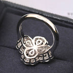 ¡®Loco¡¯LOOP RING FULL MOTIF DIAMOND 16MM SILVE