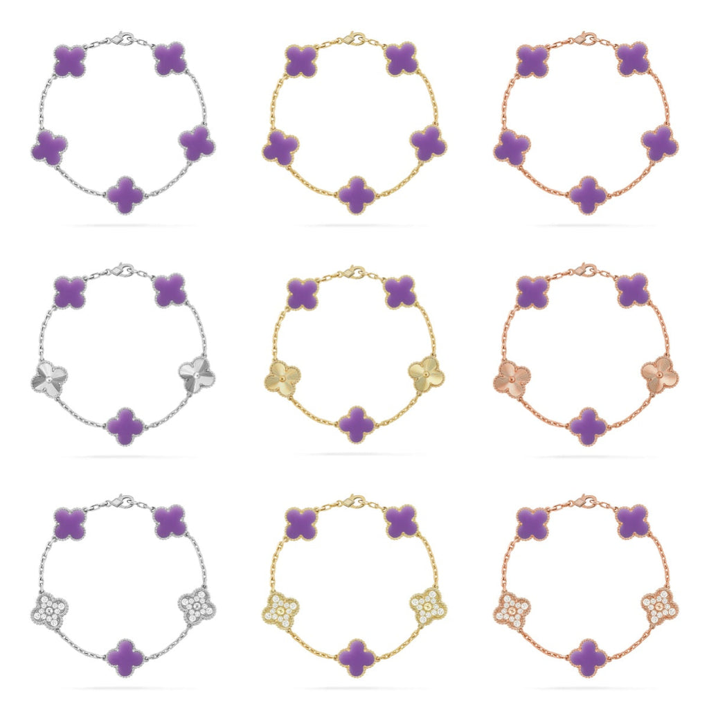 [Loco]New CLOVER 5 MOTIF LIGHT PURPLE BRACELET COLLECTION
