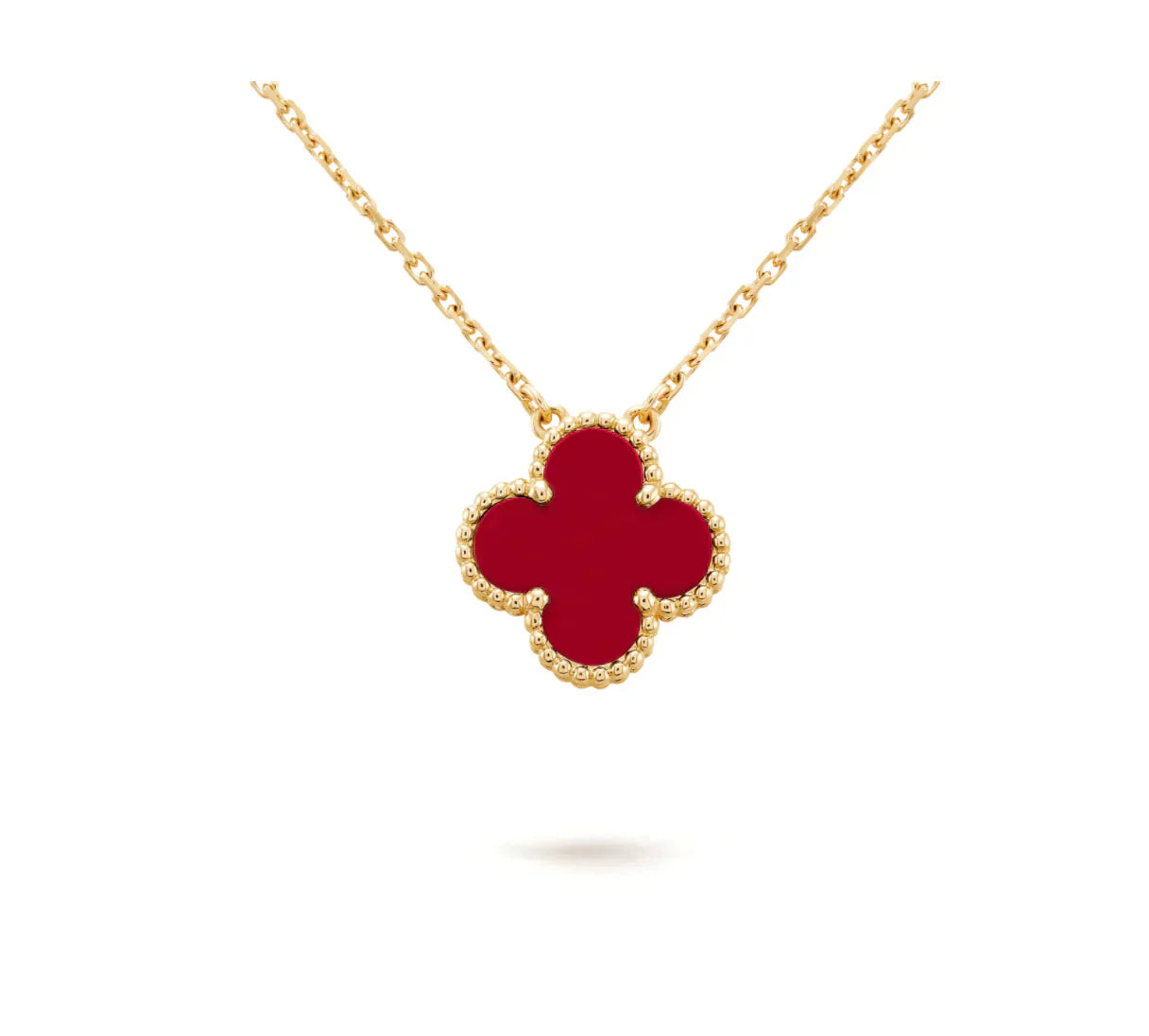 ¡®Loco¡¯CLOVER 15MM CARNELIAN SINGLE FLOWER NECKLACE