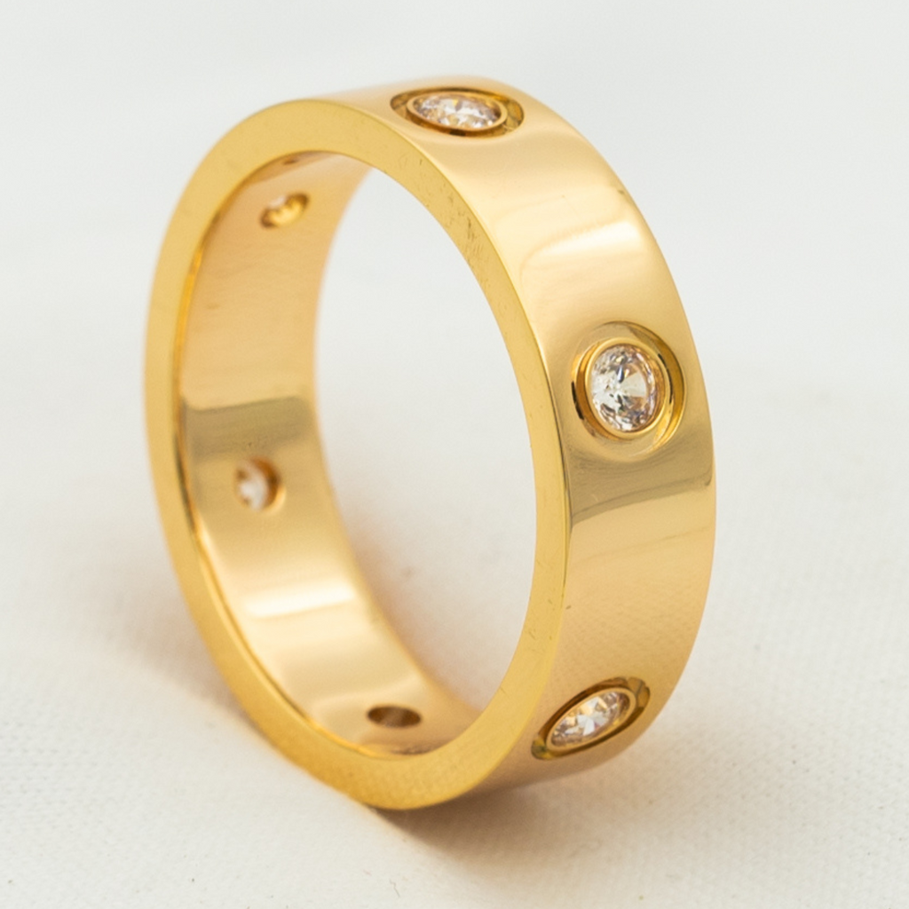 ¡®Loco¡¯LOVE RING 5.5MM 6 DIAMONDS PINK GOLD