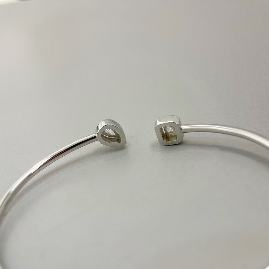 [Loco]JONC FLEX MY TWIN TOI & MOI SILVER DIAMOND BRACELET