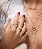 [Loco]LUCKY MOVE PM NECKLACE PINK GOLD DIAMOND