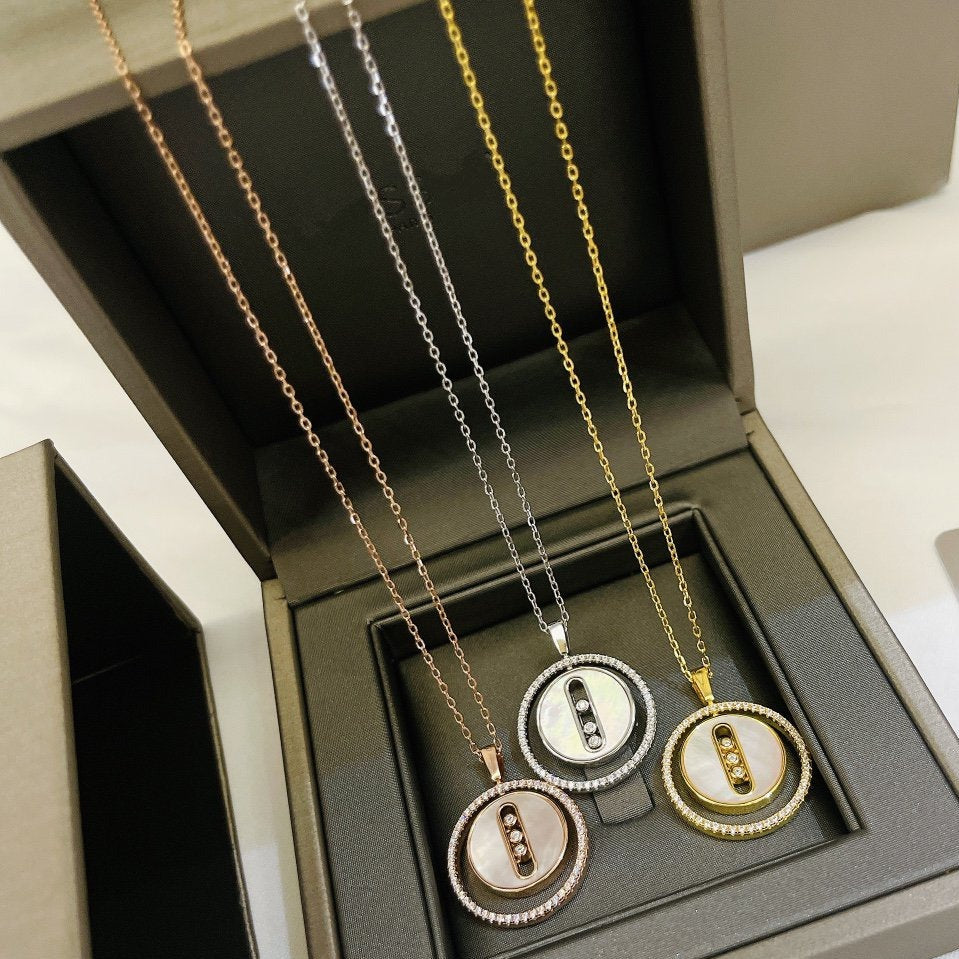 [Loco]LUCKY MOVE MM NACRE BLANCHE DIAMOND NECKLACE