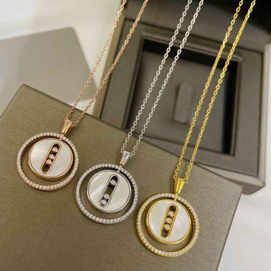 [Loco]LUCKY MOVE MM NACRE BLANCHE DIAMOND NECKLACE