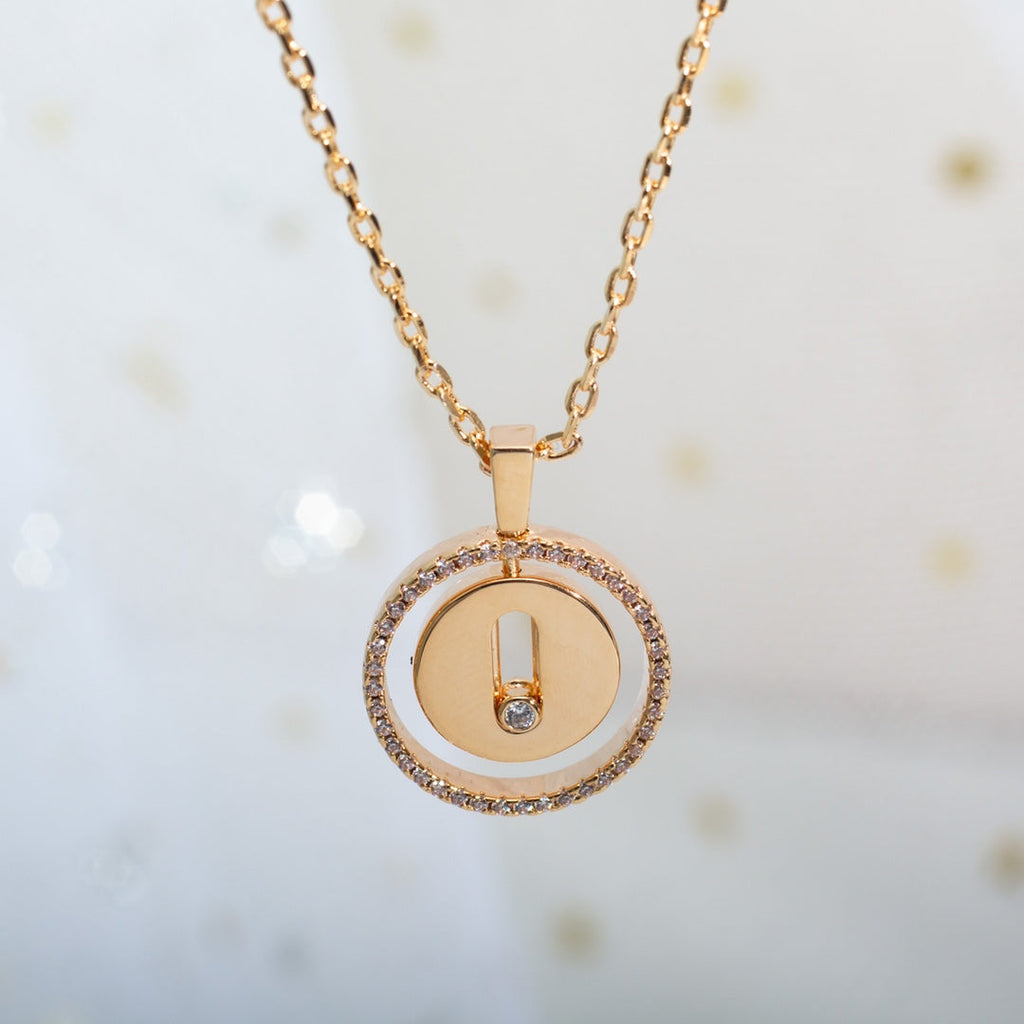 [Loco]LUCKY MOVE PM NECKLACE PINK GOLD DIAMOND
