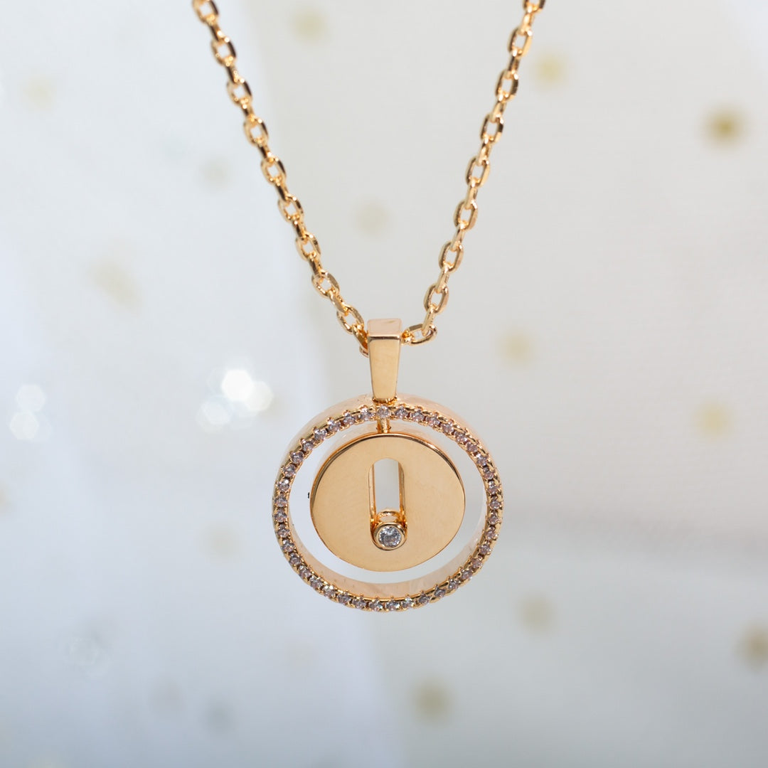 [Loco]LUCKY MOVE PM NECKLACE PINK GOLD DIAMOND