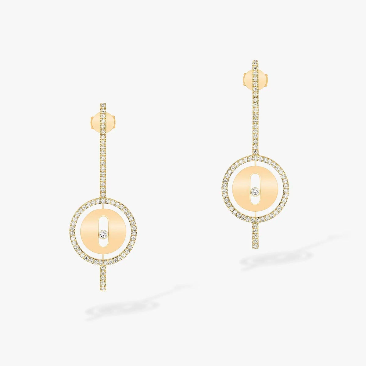 [Loco]LUCKY MOVE ARROW PINK GOLD DIAMOND EARRINGS