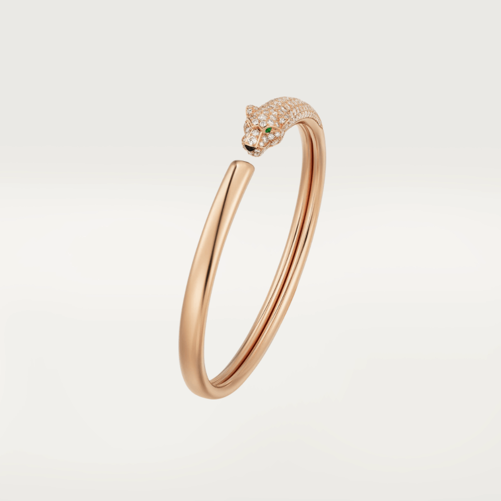 ¡®Loco¡¯PANTHERE ROSE GOLD DIAMOND OPEN BRACELET