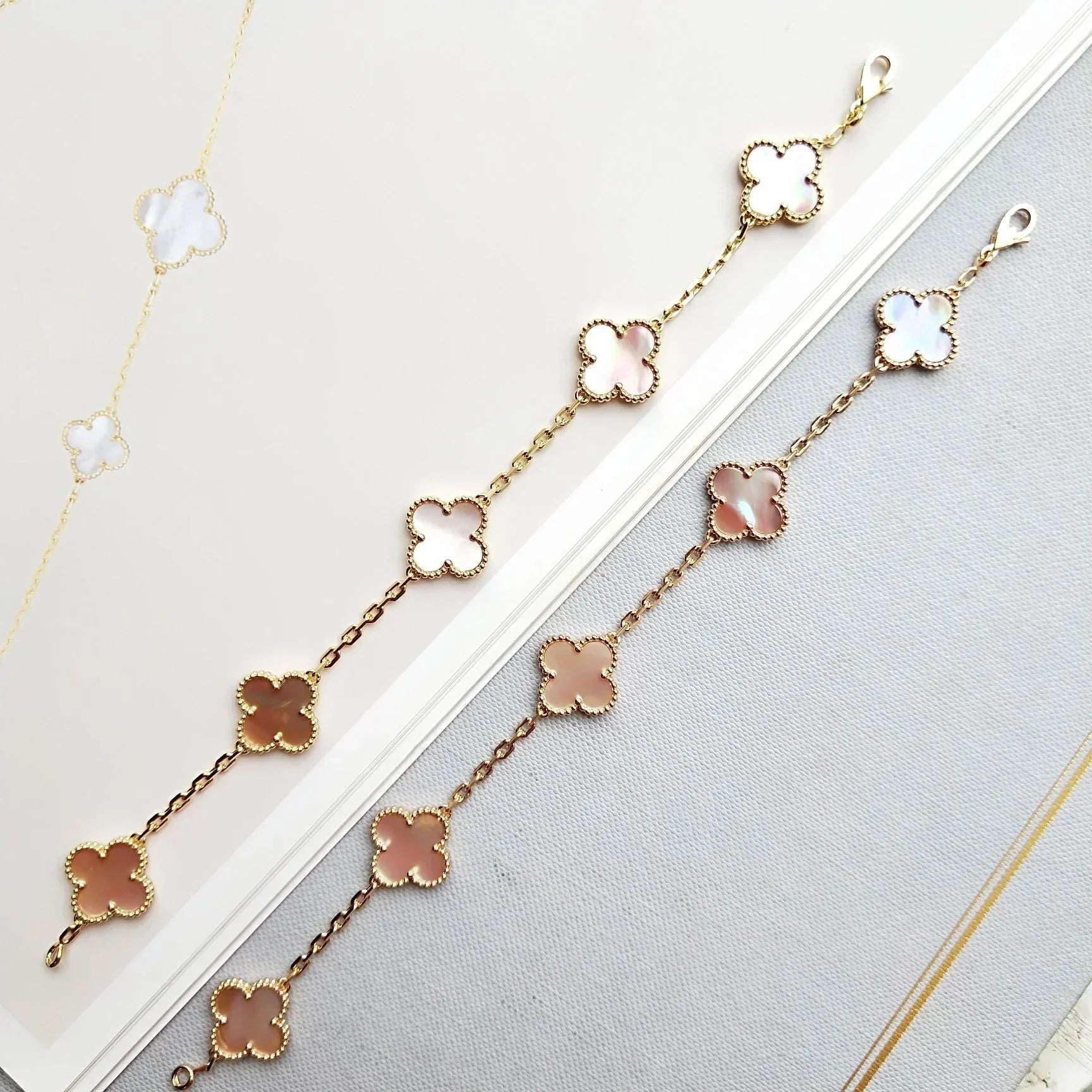 [Loco]New  CLOVER 5 MOTIFS  PINK MOP BRACELET COLLECTION
