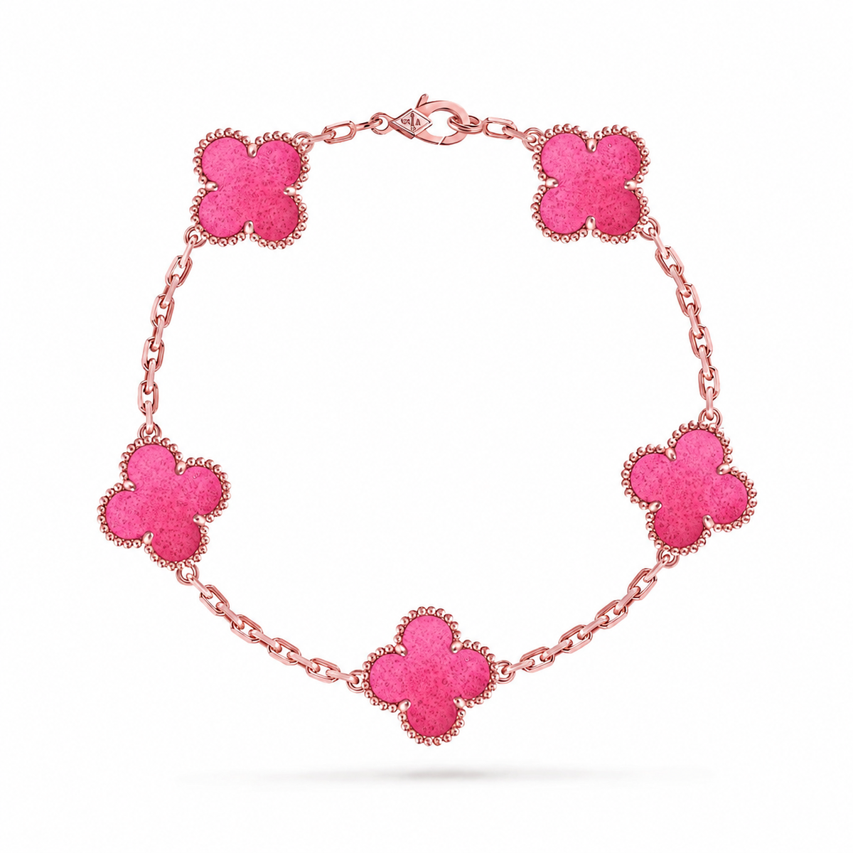 [Loco]NEW CLOVER 5 MOTIFS PINK ENAMEL BRACELET