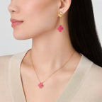 [Loco] NEW CLOVER 15MM PINK ENAMEL NECKLACE