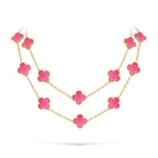 [Loco] NEW CLOVER 20 MOTIFS PINK ENAMEL NECKLACE
