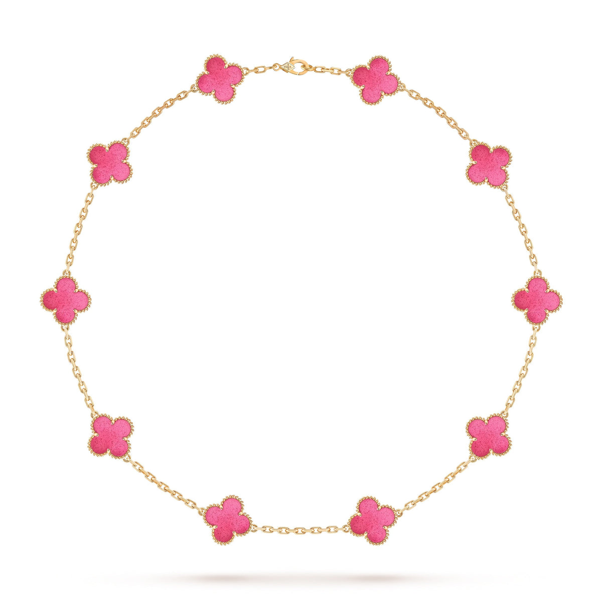 [Loco]NEW CLOVER 10 MOTIFS PINK ENAMEL NECKLACE