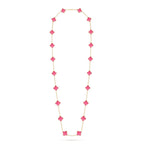 [Loco] NEW CLOVER 20 MOTIFS PINK ENAMEL NECKLACE