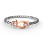 ¡®Loco¡¯FORCE LARGE HORSESHOE HALF DIAMOND BRACELET ROSE GOLD