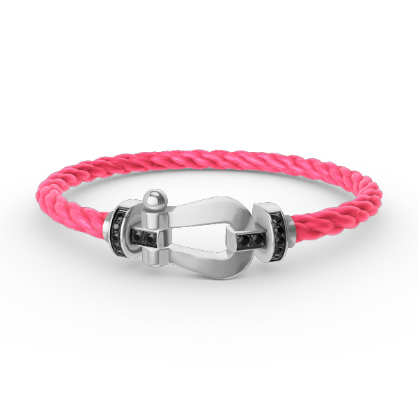 ¡®Loco¡¯FORCE LARGE HORSESHOE BLACK DIAMOND BRACELET SILVER