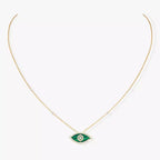 [Loco jewelrys]Lucky Eye Diamond Necklace in Rose Gold and Turquoise
