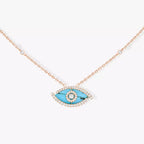 [Loco jewelrys]Lucky Eye Diamond Necklace in Rose Gold and Turquoise