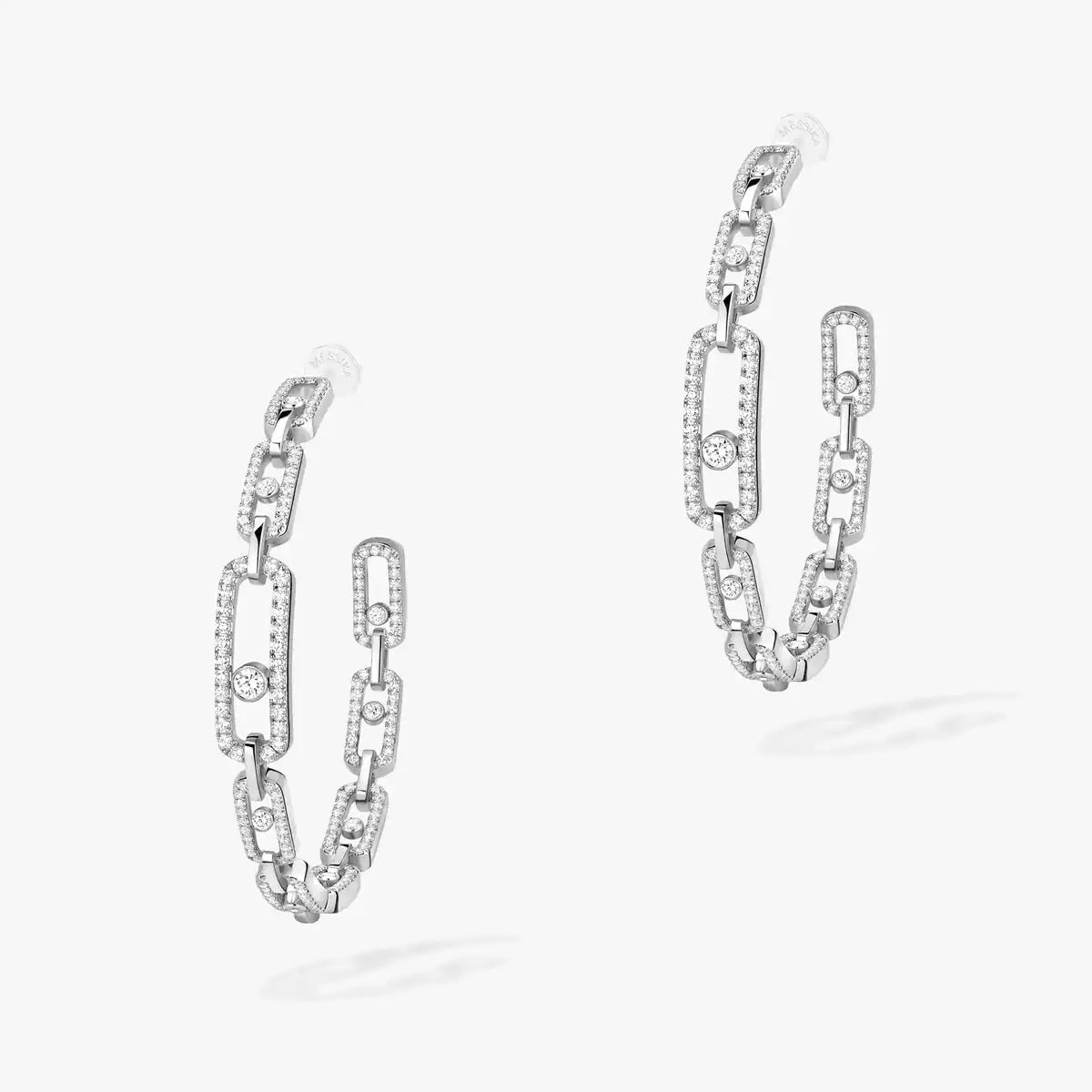 [[Loco]Move Link Diamond Hoop Earrings
