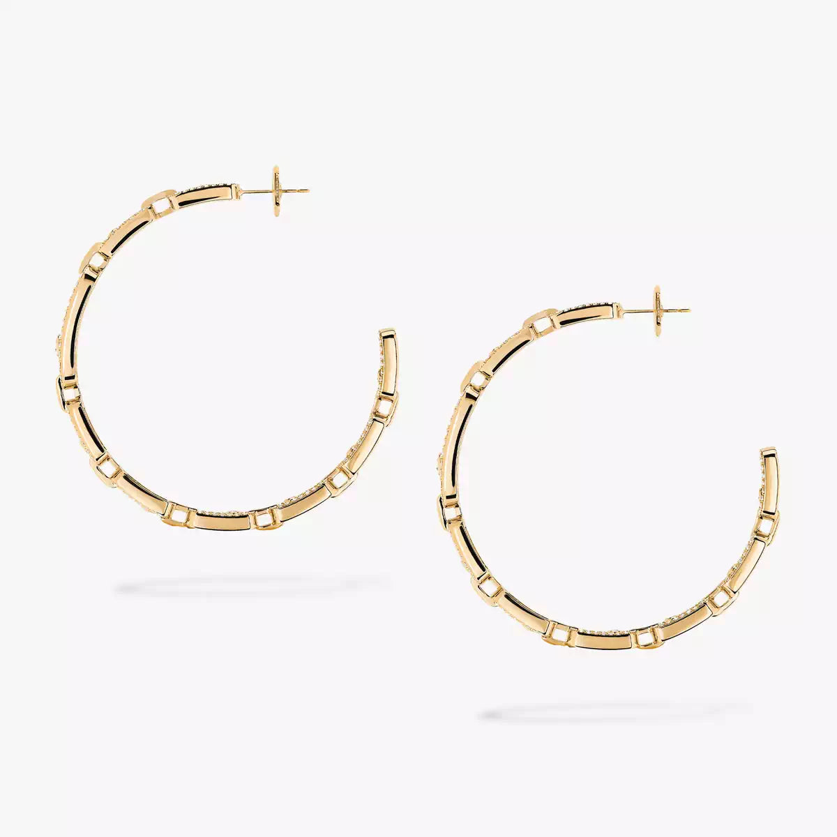 [[Loco]Move Link Diamond Hoop Earrings