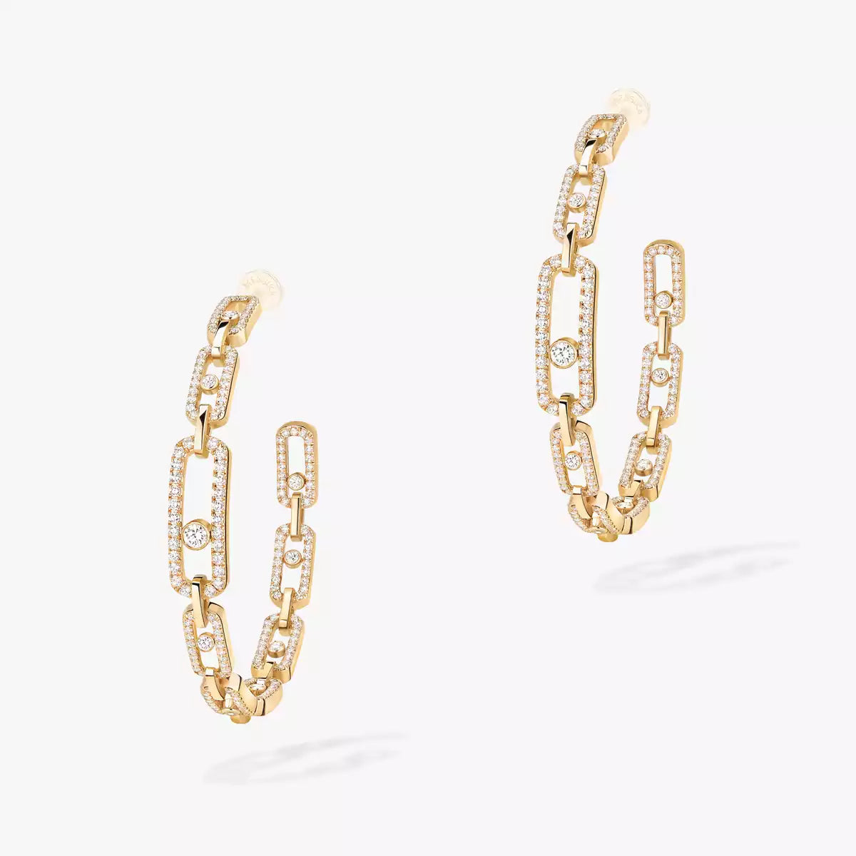 [[Loco]Move Link Diamond Hoop Earrings