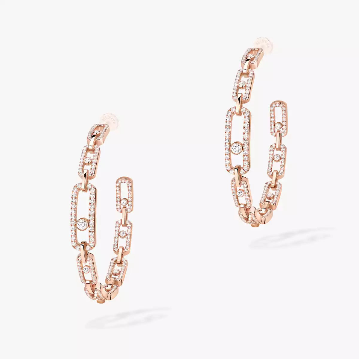 [[Loco]Move Link Diamond Hoop Earrings