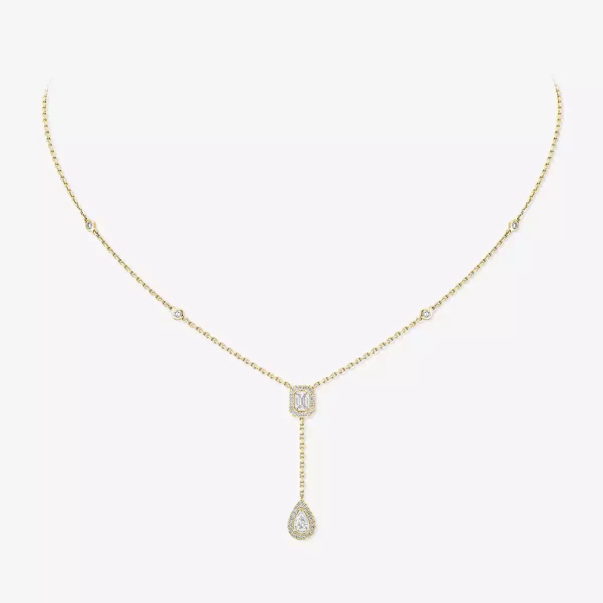 [Loco jewelrys]Gold Diamond Tie Necklace