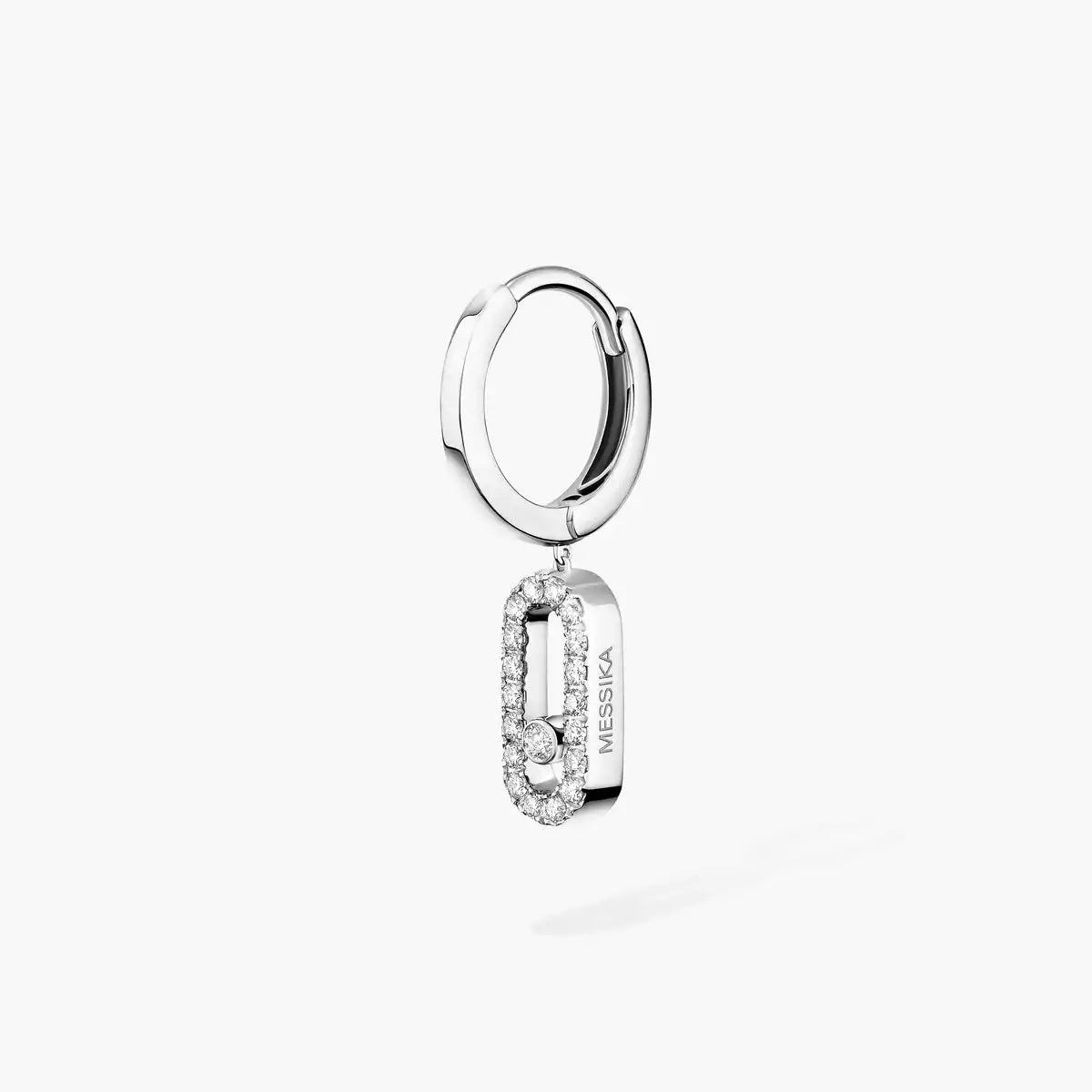 [Loco jewelrys]Move Uno Single Diamond Hoop Earring