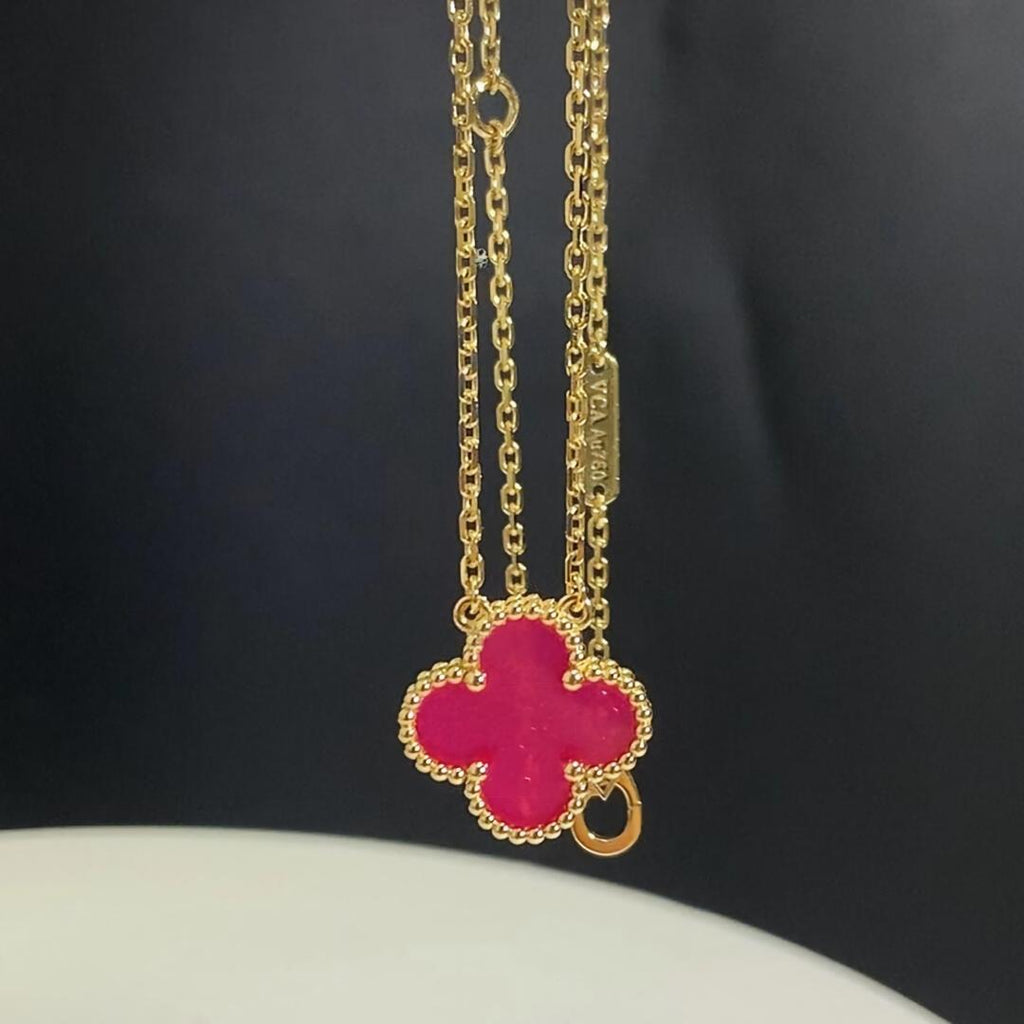 [Loco] NEW CLOVER 15MM PINK ENAMEL NECKLACE