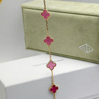 [Loco]NEW CLOVER 5 MOTIFS PINK ENAMEL BRACELET