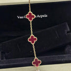 [Loco]NEW CLOVER 5 MOTIFS PINK ENAMEL BRACELET