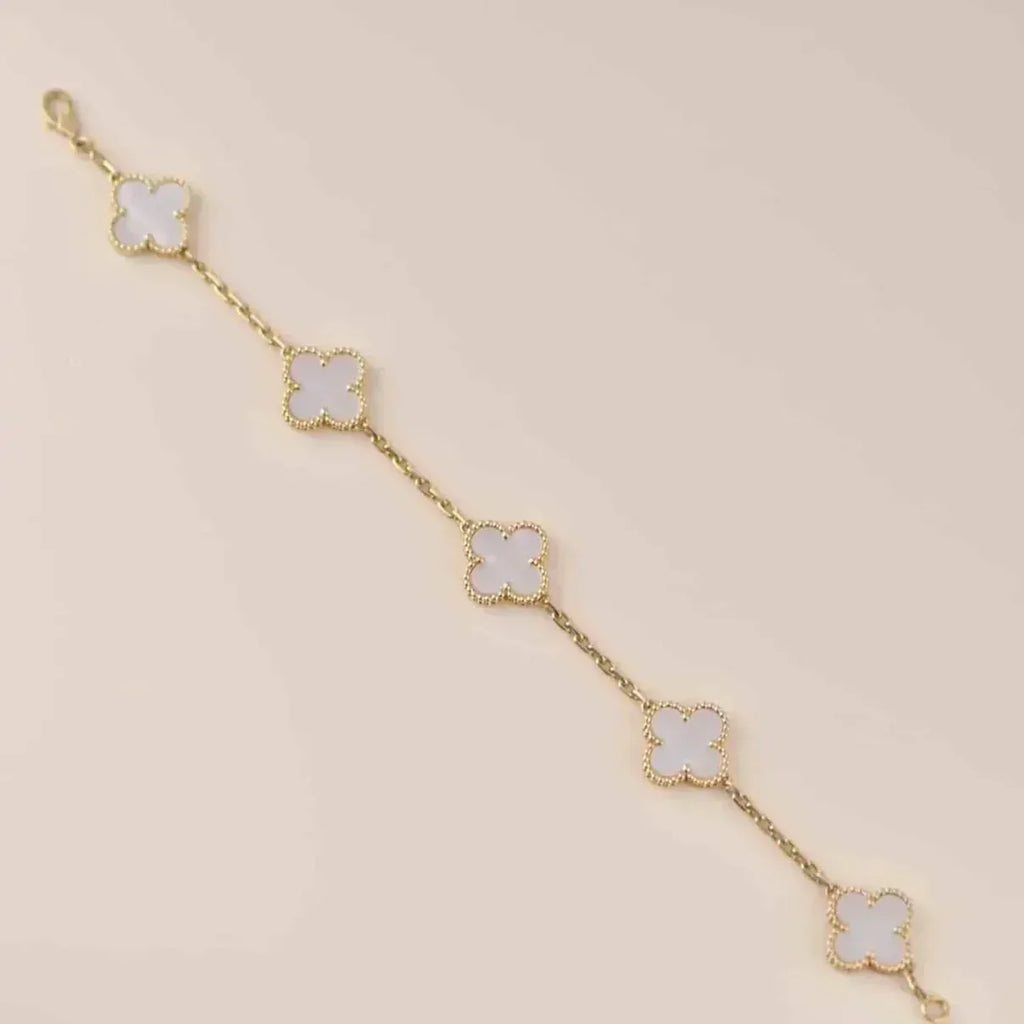 [Loco]New CLOVER WHITE PEARL MOP 5 MOTIF BRACELET COLLECTION