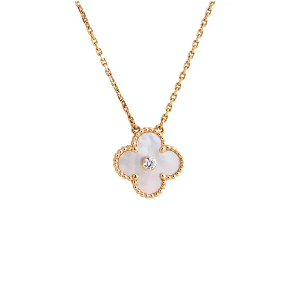 ¡®Loco¡¯CLOVER 15MM DIAMOND WHITE FRITILLARIA NECKLACE