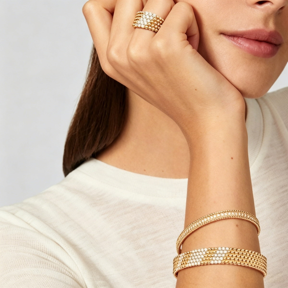 [Loco JURI]  FIVE-ROW DIAMOND BRACELET