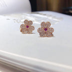 ¡®Loco¡¯FRIVOLE PINK GOLD FLOWER DIAMOND EARRINGS