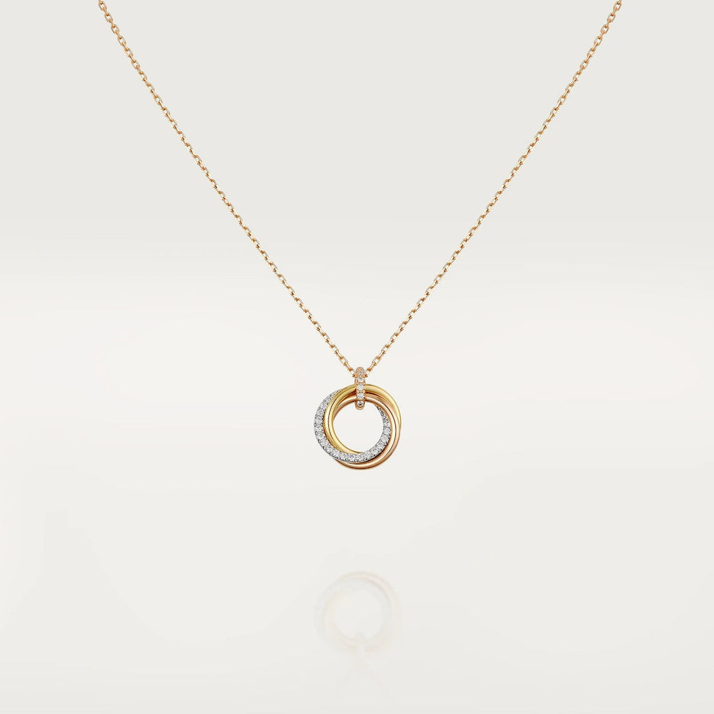 ¡®Loco¡¯TRINITY NECKLACE SILVER GOLD PINK GOLD DIAMONDS
